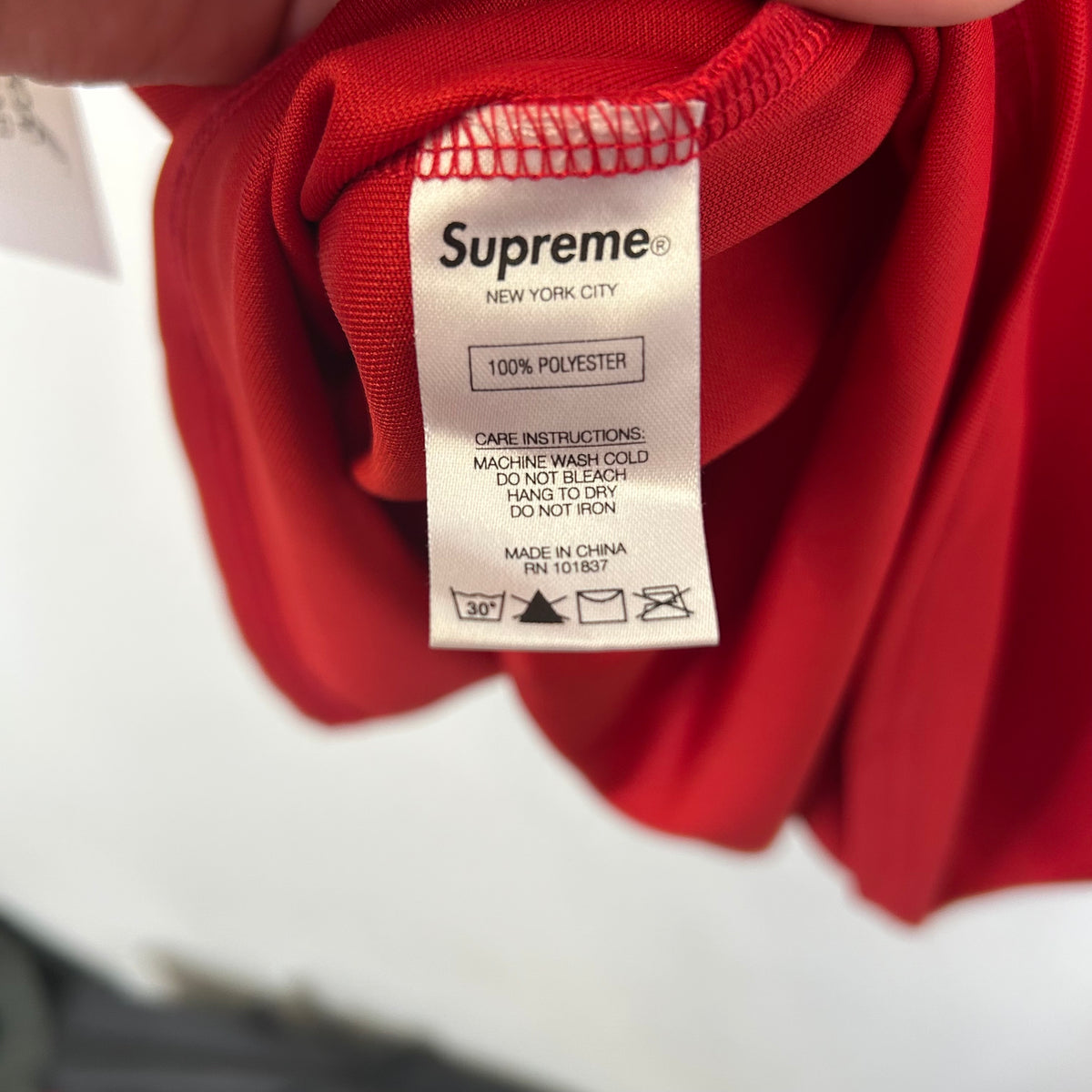 SUPREME RED RUM BASEBALL JERSEY