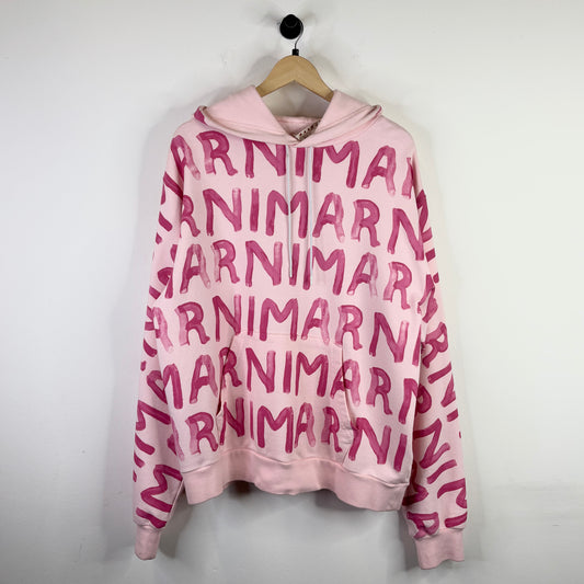 MARNI ALL OVER LOGO HOODIE 'PINK GUMMY'