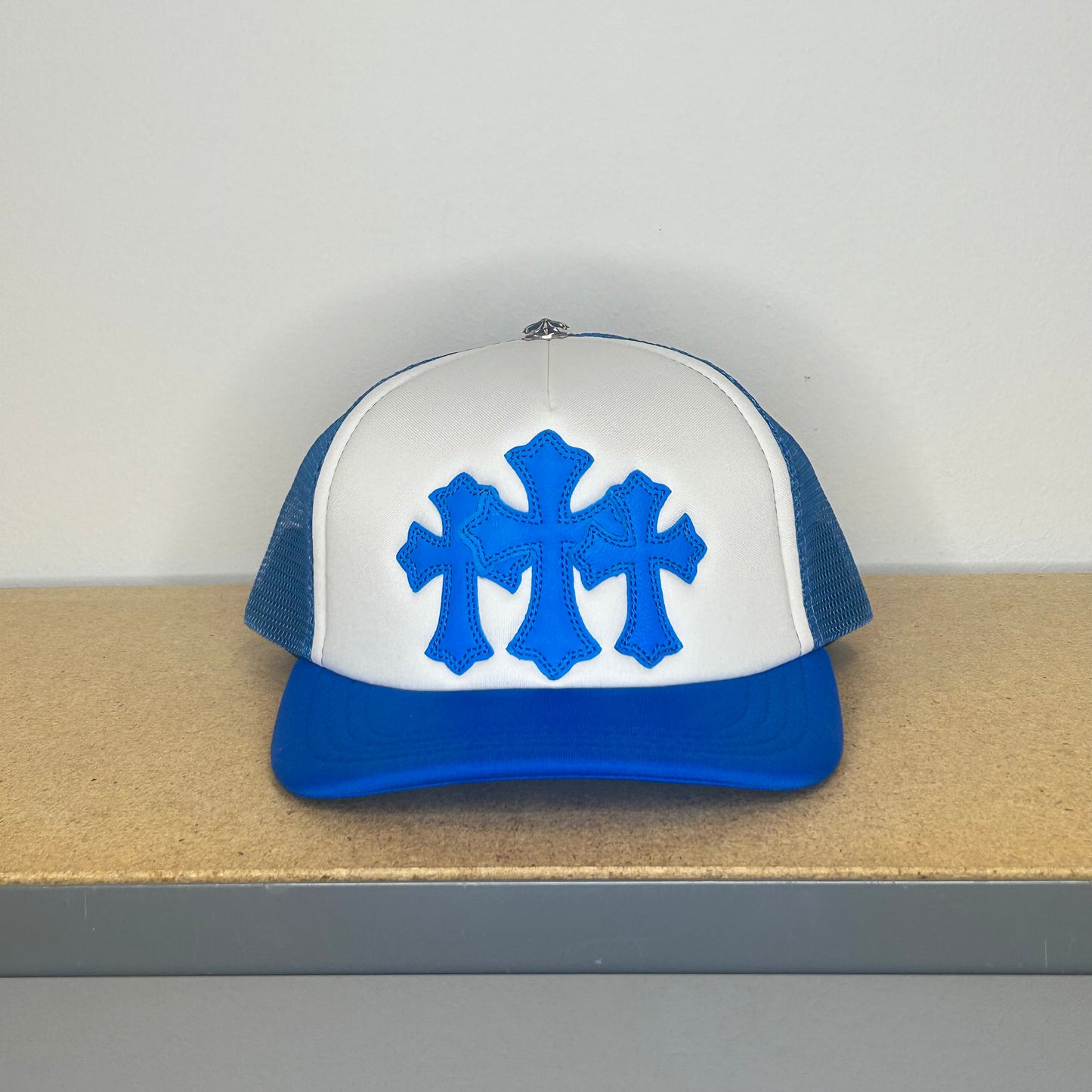 CHROME HEARTS BLUE TRIPLE CROSS TRUCKER