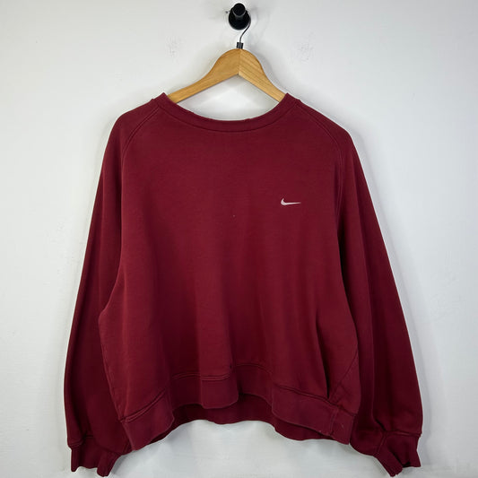 NIKE CHEST LOGO RED CREWNECK