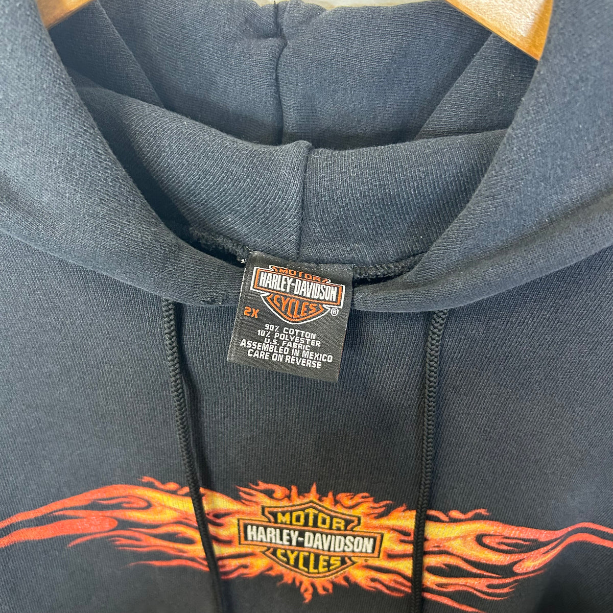HARLEY DAVIDSON FLAME SLEEVE BLACK HOODIE
