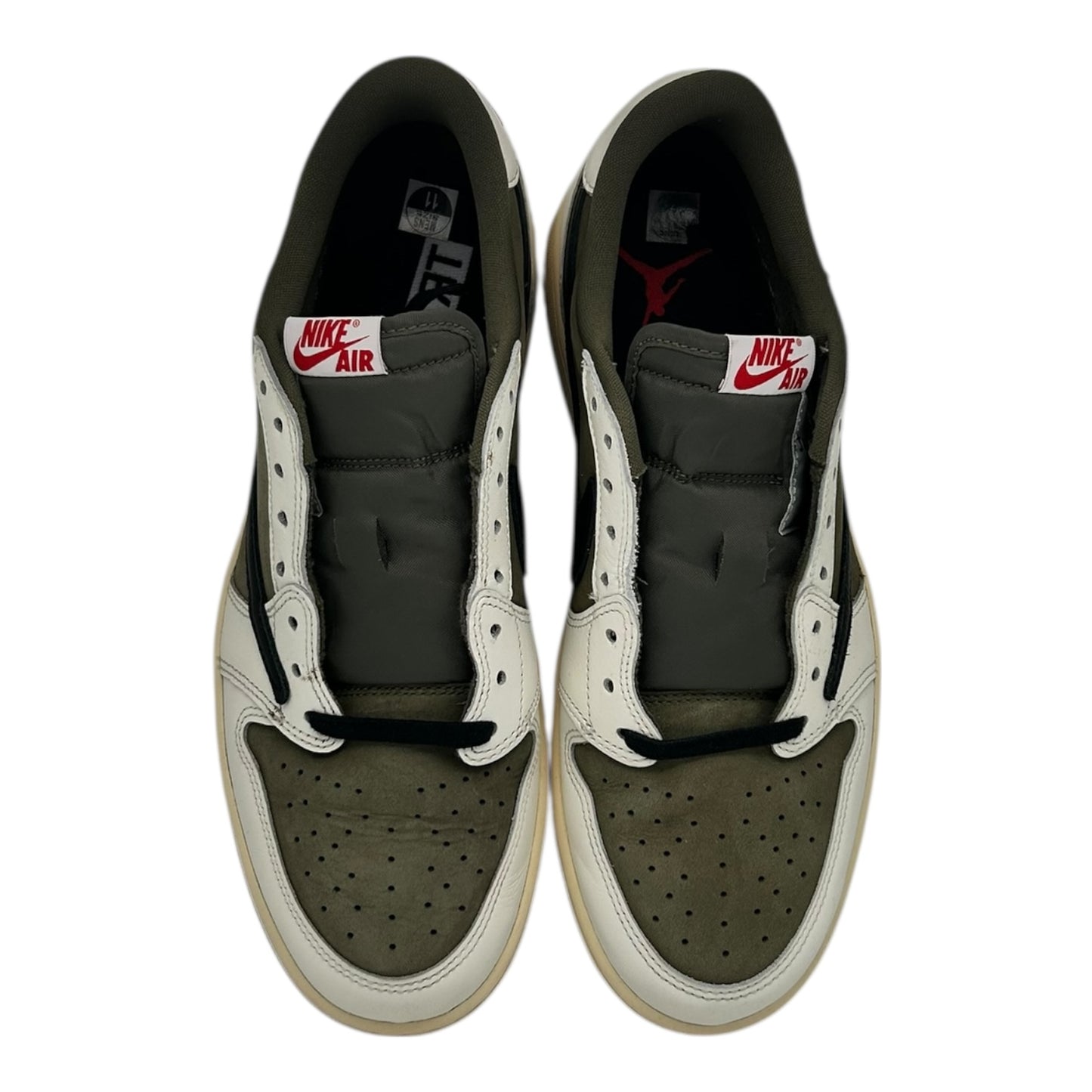 PREOWNED TRAVIS SCOTT JORDAN 1 LOW MEDIUM OLIVE SZ 11