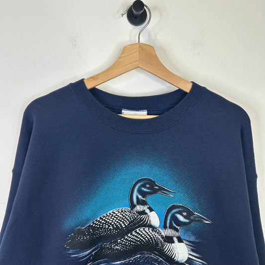 NAVY BLUE DUCKS NATURE CREWNECK