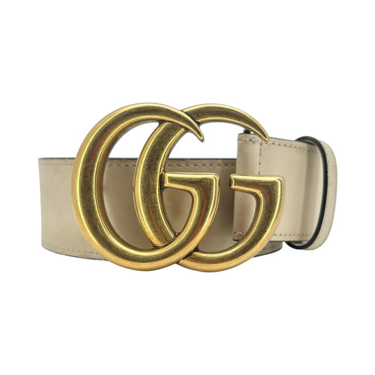 GUCCI TAN GOLDEN GG BUCKLE BELT