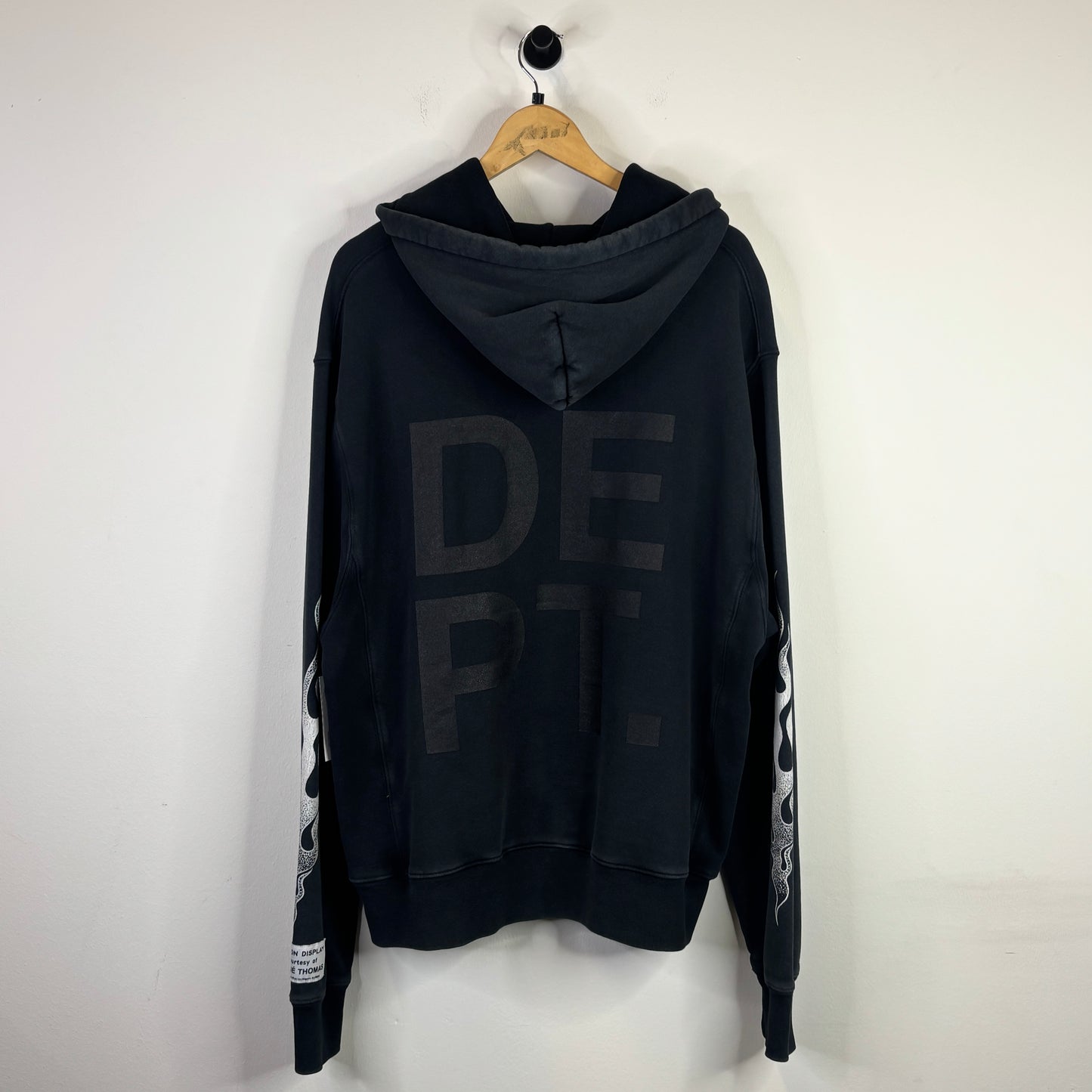 GALLERY DEPT. FLAME SLEEVE BLACK/BLACK HOODIE