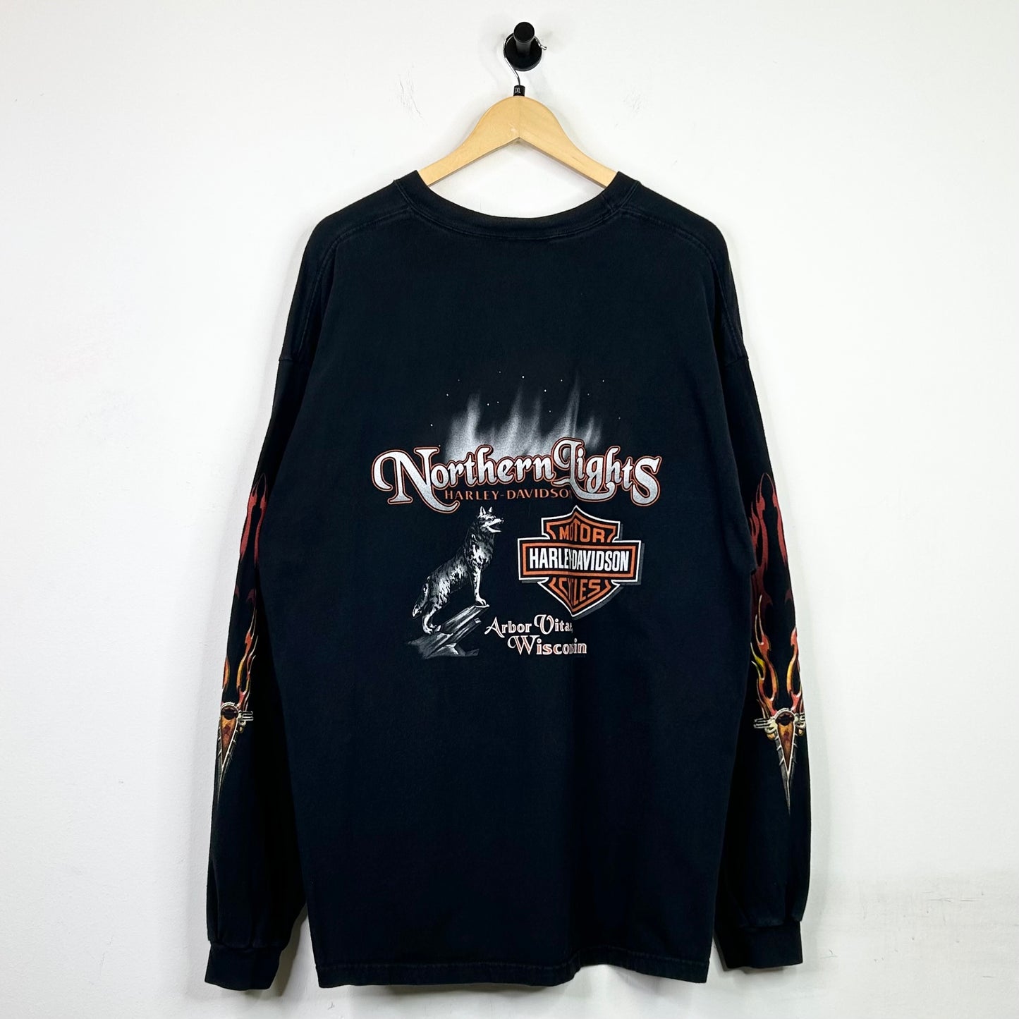 HARLEY DAVIDSON RED AND ORANGE FLAME LONG SLEEVE