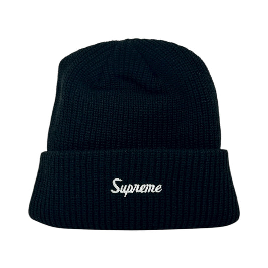 SUPREME BLACK LOOSE GAUGE BEANIE