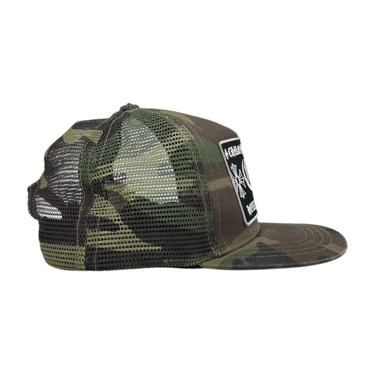 CHROME HEARTS HOLLYWOOD TRUCKER HAT GREEN CAMO