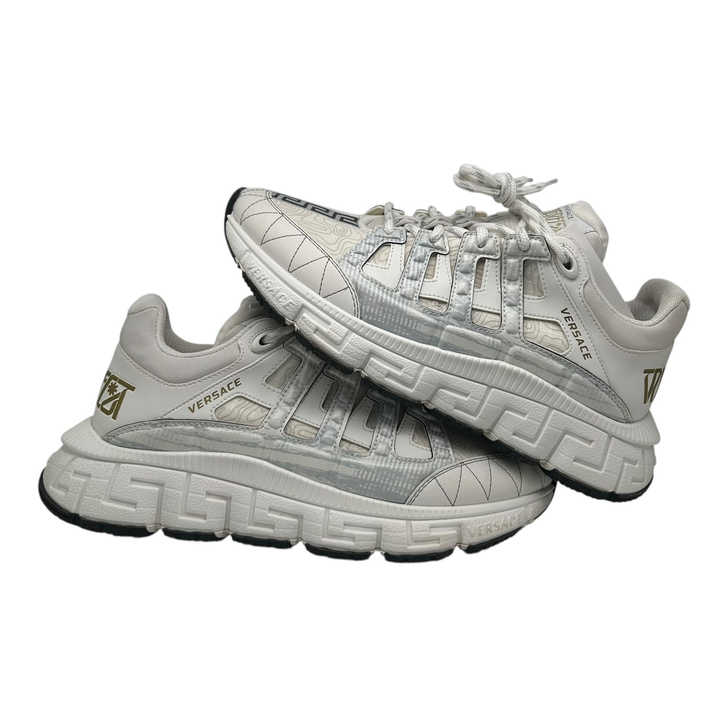 PREOWNED VERSACE TRIGRECA WHITE