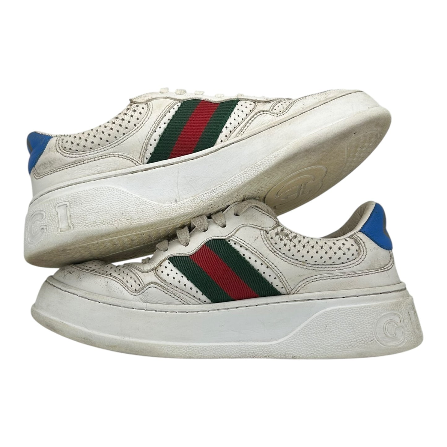 PREOWNED GUCCI CHUNKY GG WEB SNEAKERS