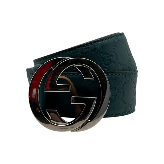GUCCI TEAL LEATHER BELT