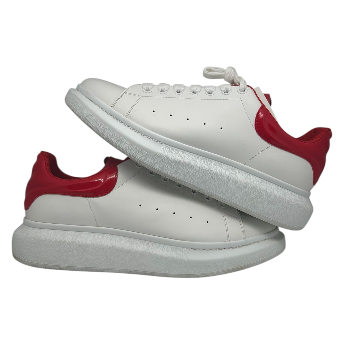 PREOWNED ALEXANDER MCQUEEN OVERSIZED SNKR WHITE/LUST RED