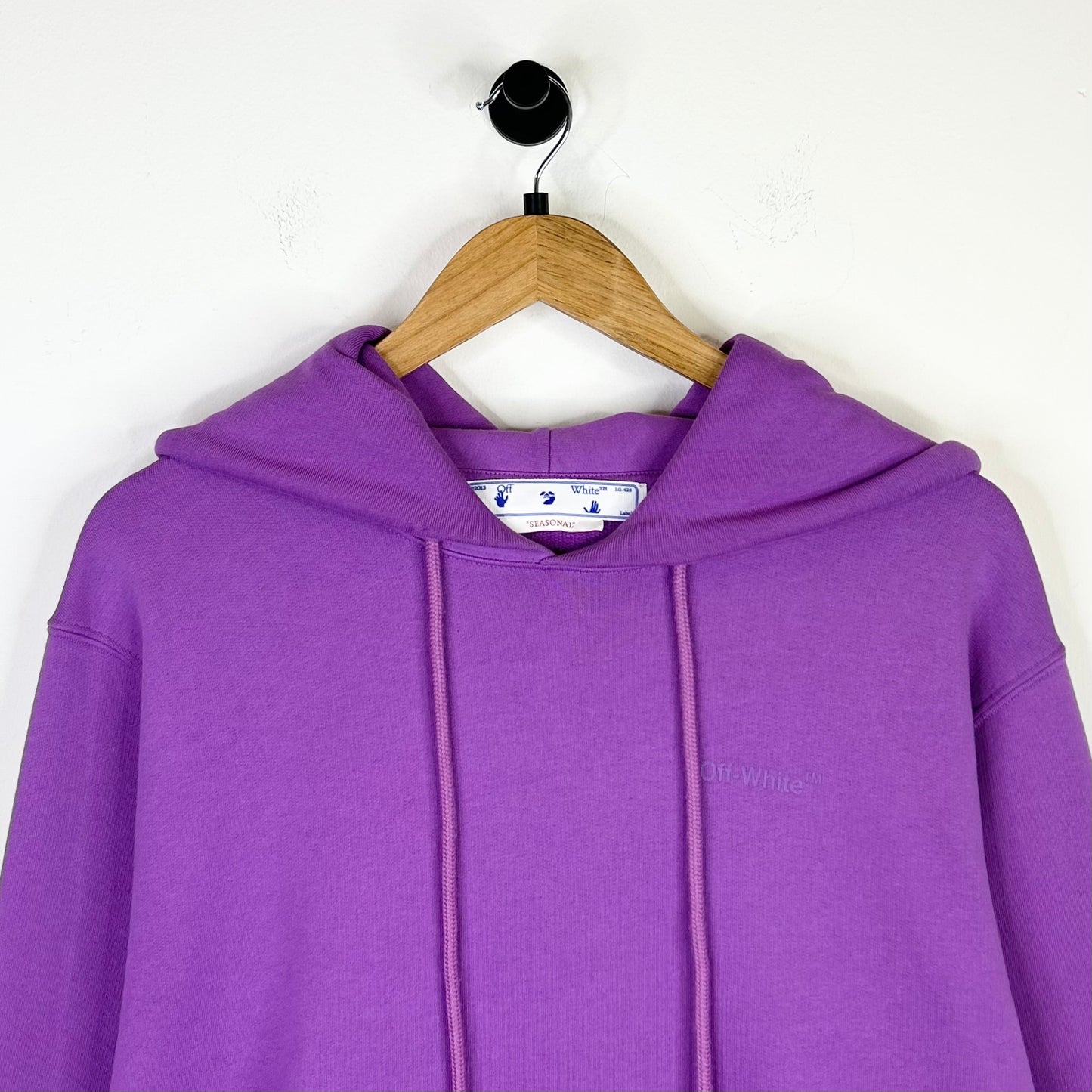OFF WHITE PURPLE DIAGONAL TAB HOODIE