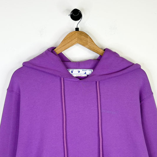 OFF WHITE PURPLE DIAGONAL TAB HOODIE