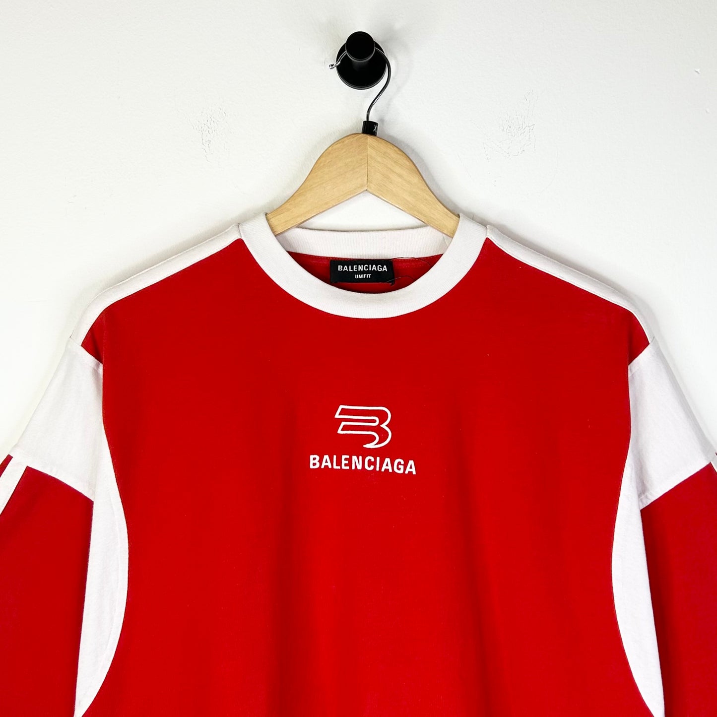 BALENCIAGA RED LOGO PRINT TEE