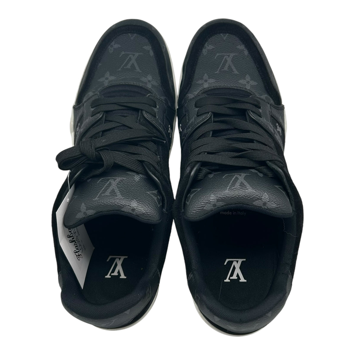 PREOWNED LOUIS VUITTON TRAINER LOW BLACK MONOGRAM