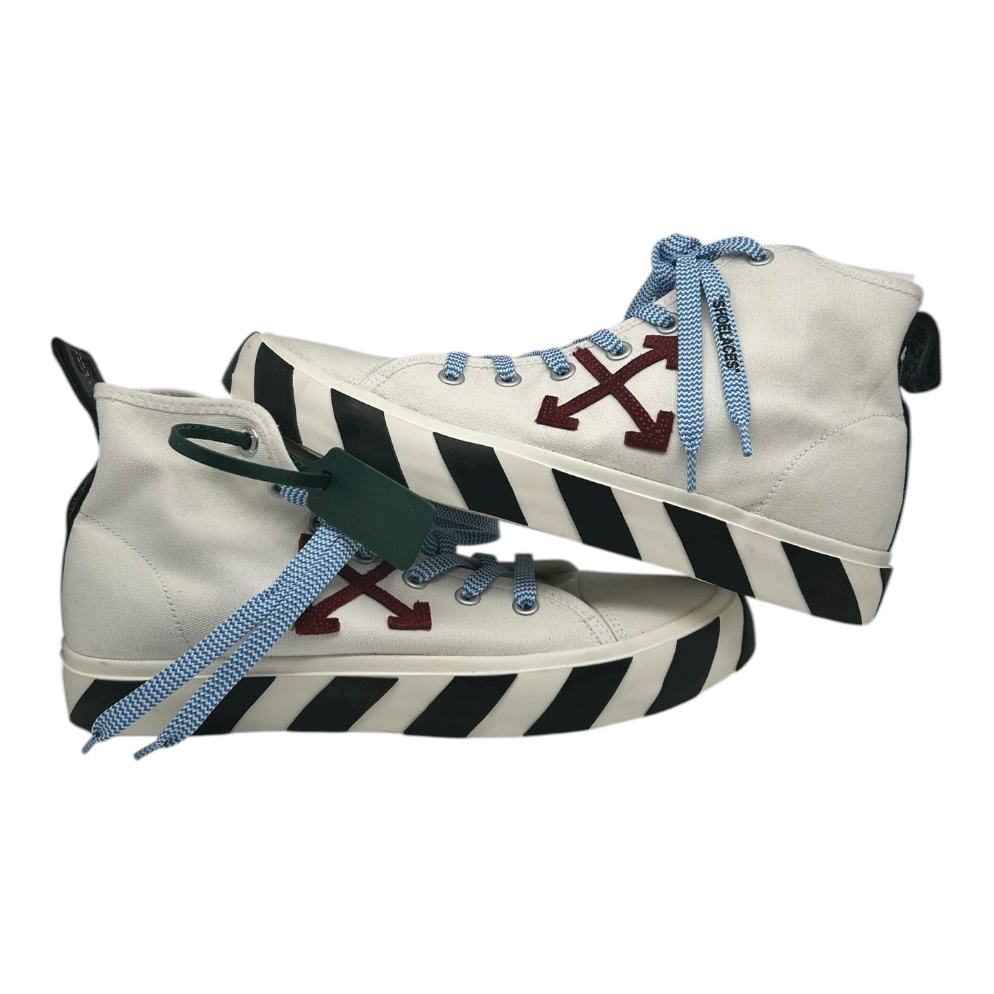 PREOWNED OFF WHITE VULCANIZED MID WHITE BURGUNDY