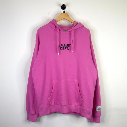 GALLERY DEPT. PINK CENTER LOGO HOODIE