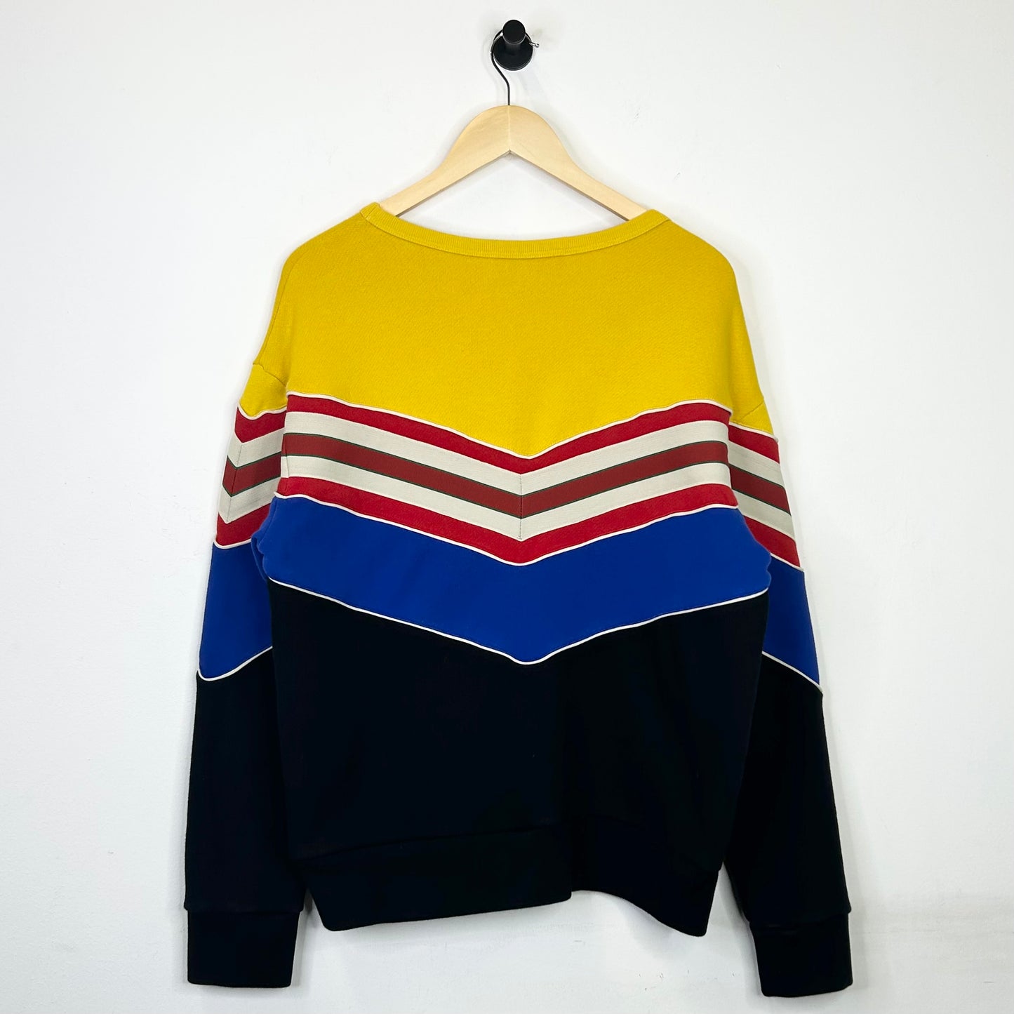 GUCCI CHEVRON STRIPE CREWNECK SWEATSHIRT