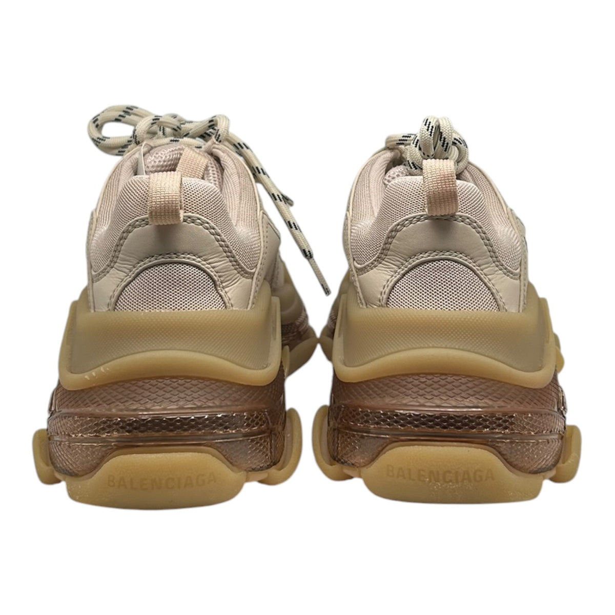 PREOWNED BALENCIAGA TRIPLE S CLEAR SOLE - OFF WHITE