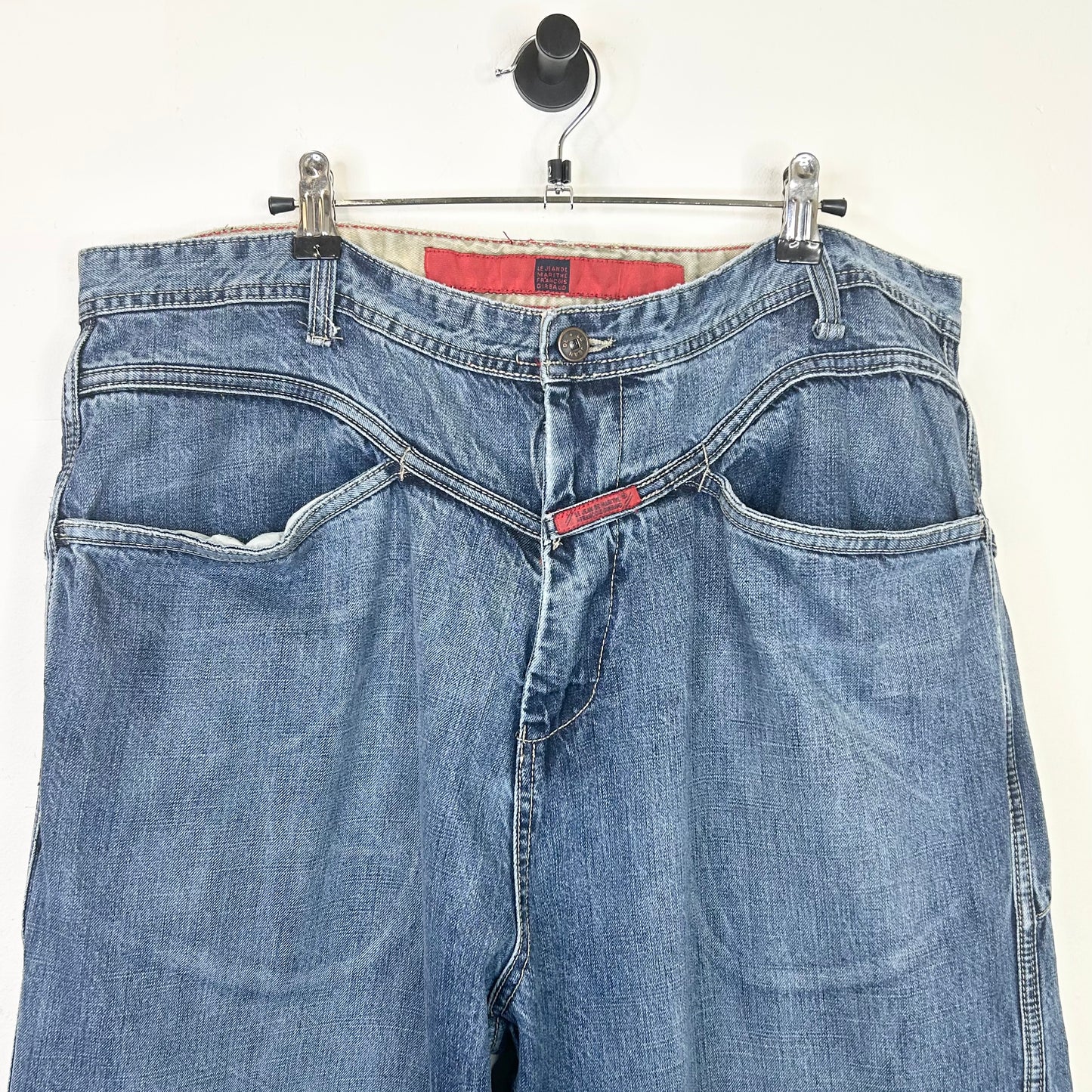 RED AND BLUE BAGGY GIRBAUD JEANS