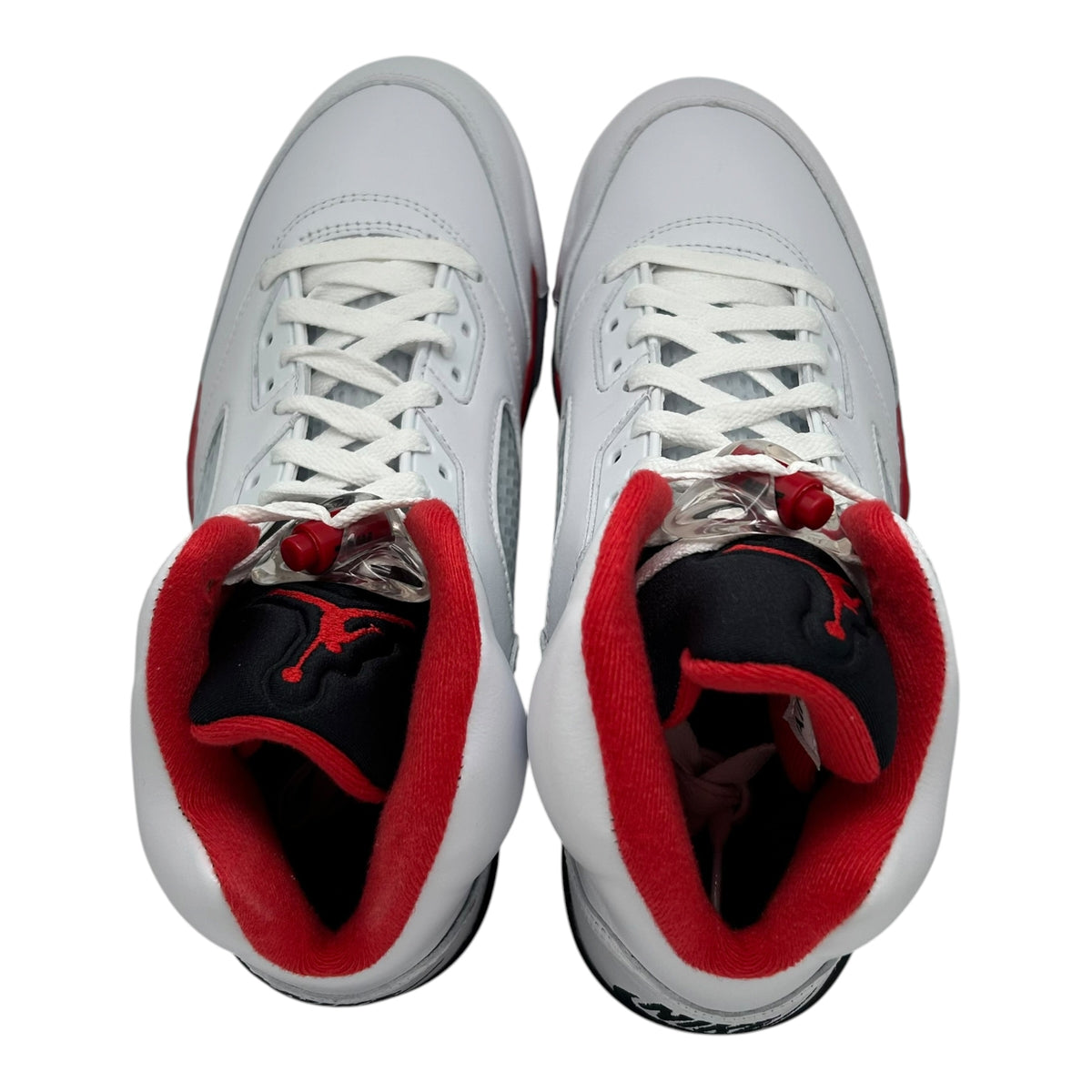 PREOWNED JORDAN 5 RETRO FIRE RED BLACK TONGUE