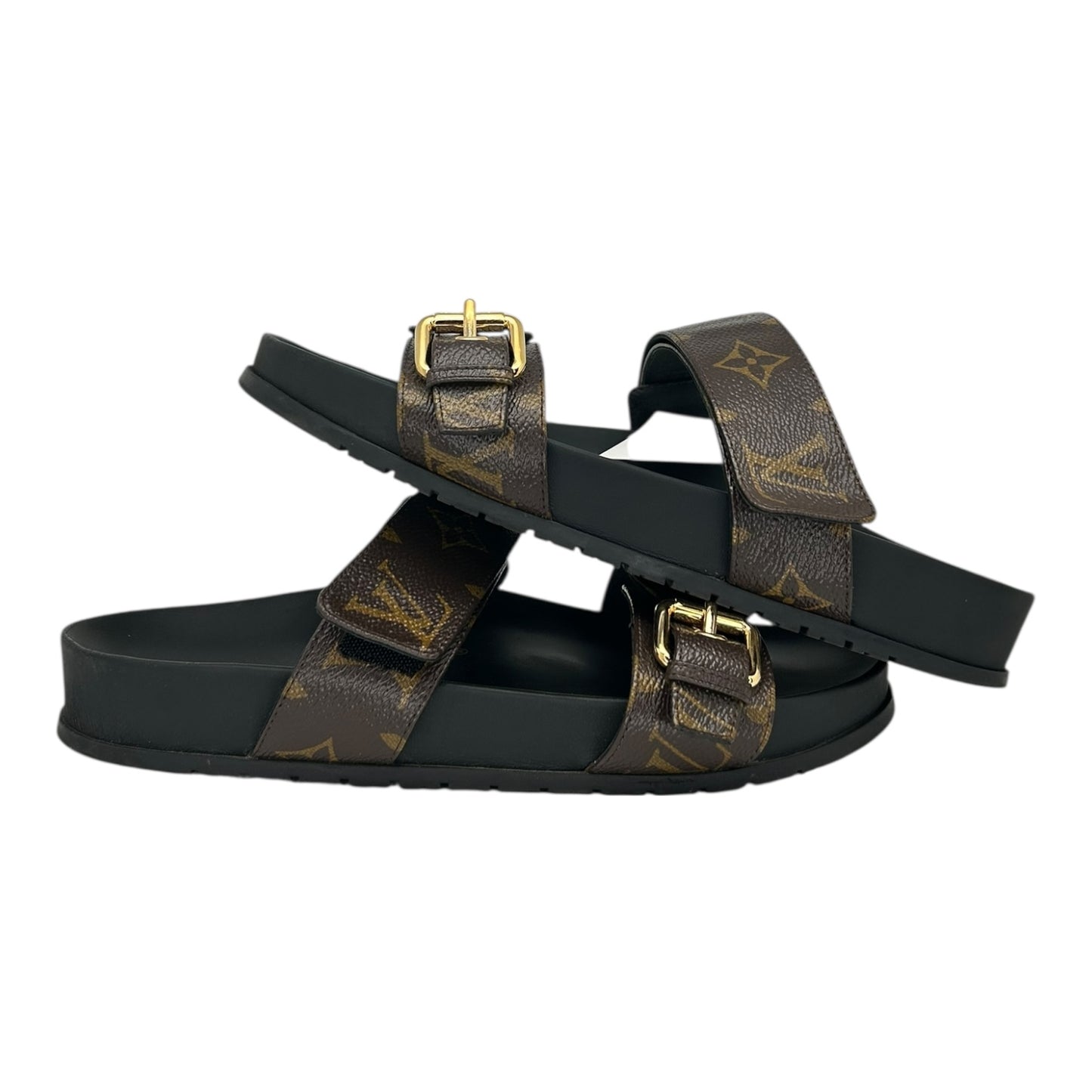 PREOWNED LOUIS VUITTON BOM DIA FLAT SANDALS