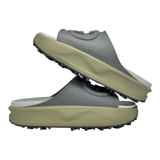 PREOWNED GUCCI INTERLOCKING G SLIDE DARK GREY KHAKI