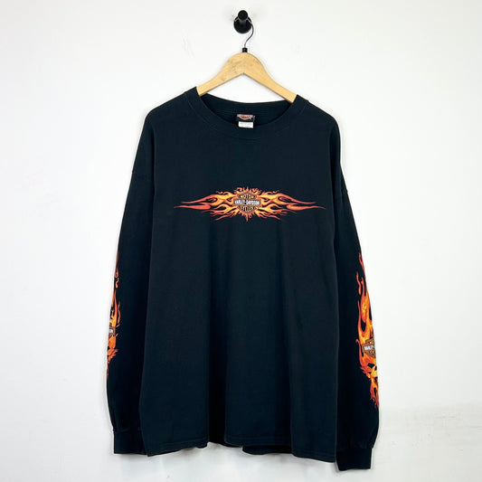 HARLEY DAVIDSON FLAMING SKULL LONG SLEEVE