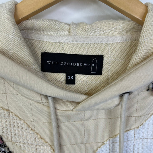 WHO DECIDES WAR WAFFLE KNIT PATCH WORK HOODIE