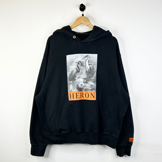 HERON PRESTON CRANE LOGO PULLOVER HOODIE