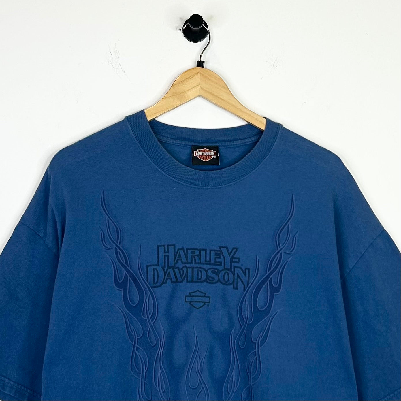 HARLEY DAVIDSON BLUE BIG FLAME TEE