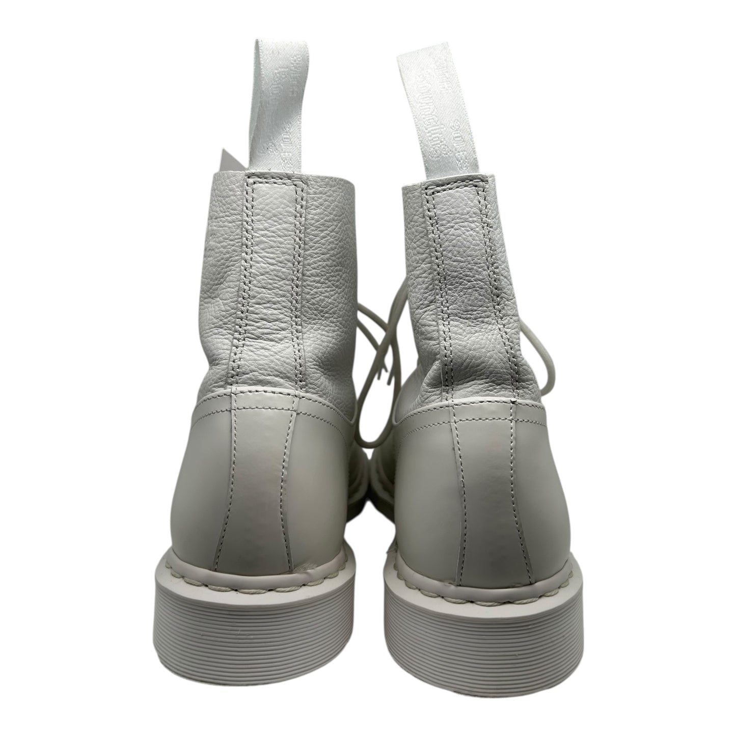 PREOWNED MAISON MARGIELA X DR MARTENS WHITE 1460 TWIST BOOT