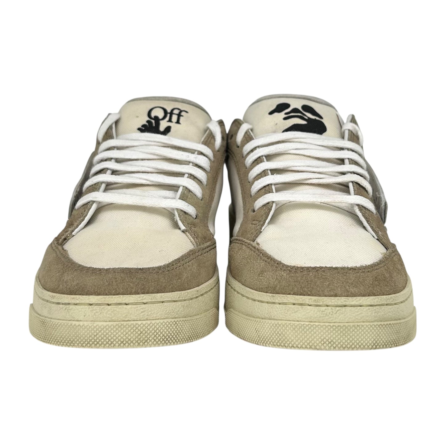 PREOWNED OFF WHITE 5.0 CANVAS LOW WHITE RED