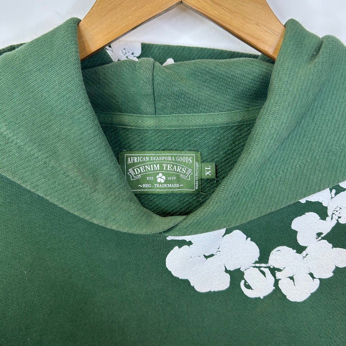 DENIM TEARS GREEN FLORAL HOODIE