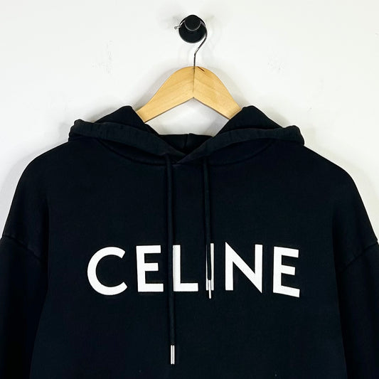 CELINE SPELLOUT LOGO BLACK HOODIE