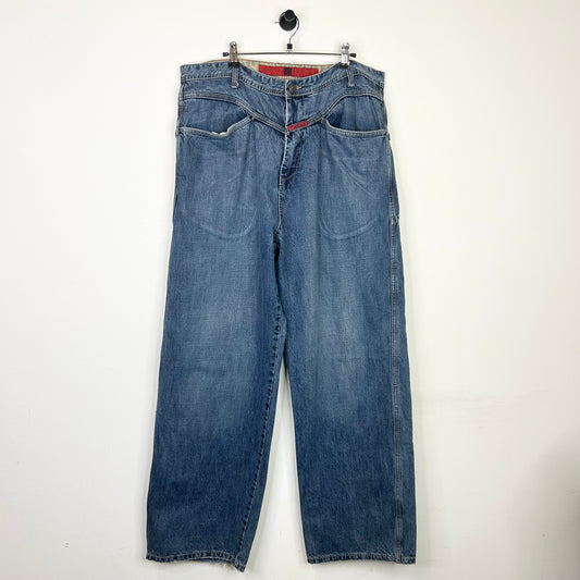 RED AND BLUE BAGGY GIRBAUD JEANS