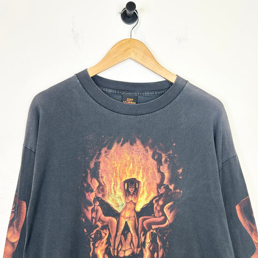 HOT LEATHERS DEVIL CHICKS SKULL LONG SLEEVE