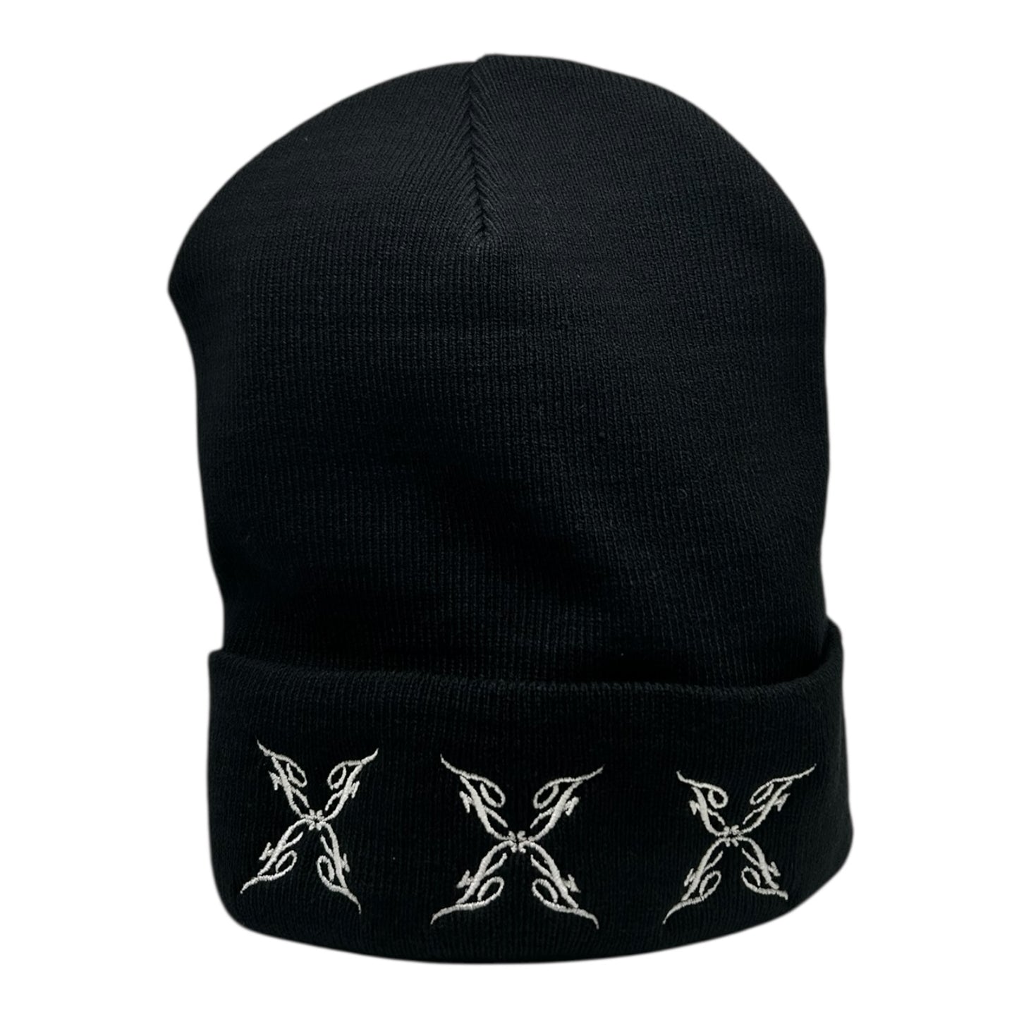 FLASHBACK TRIPLE LOGO BLACK/WHITE BEANIE