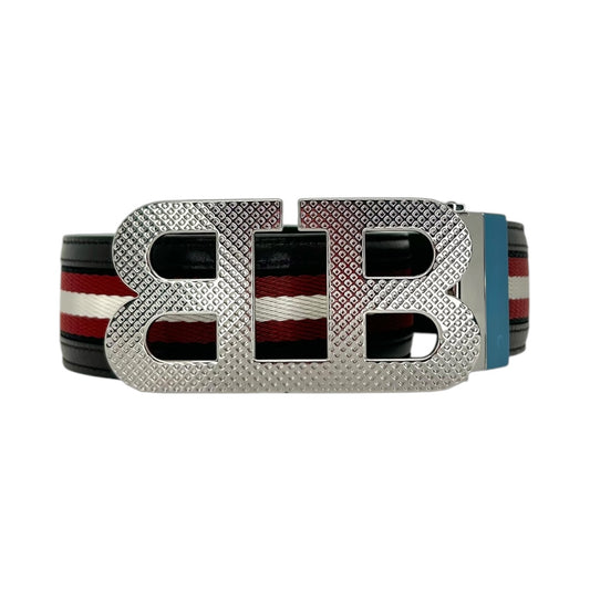 BALLY BB STRIPE LEATHER BELT