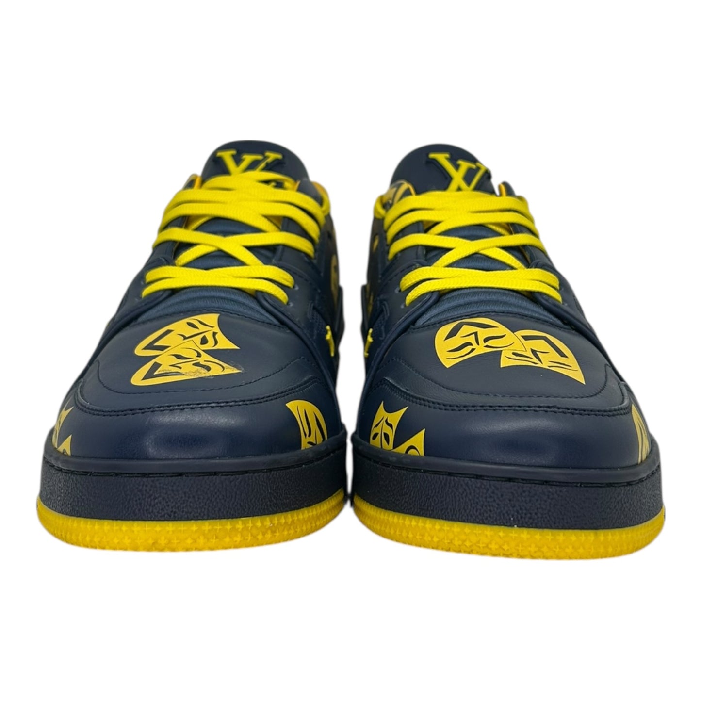 PREOWNED LOUIS VUITTON TRAINER NAVY YELLOW