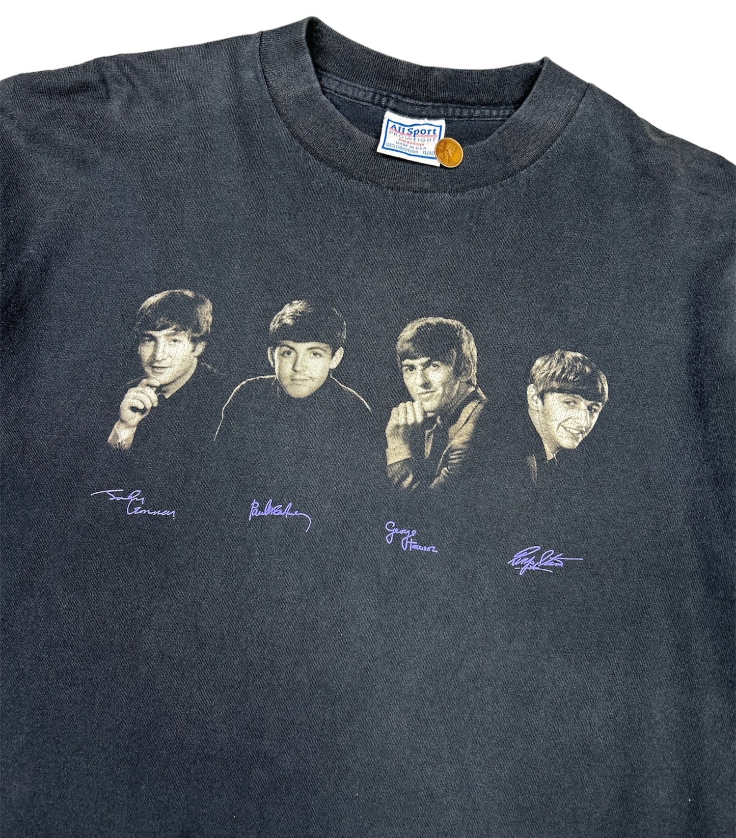 1995 THE BEATLES PURPLE SIGNATURES T-SHIRT