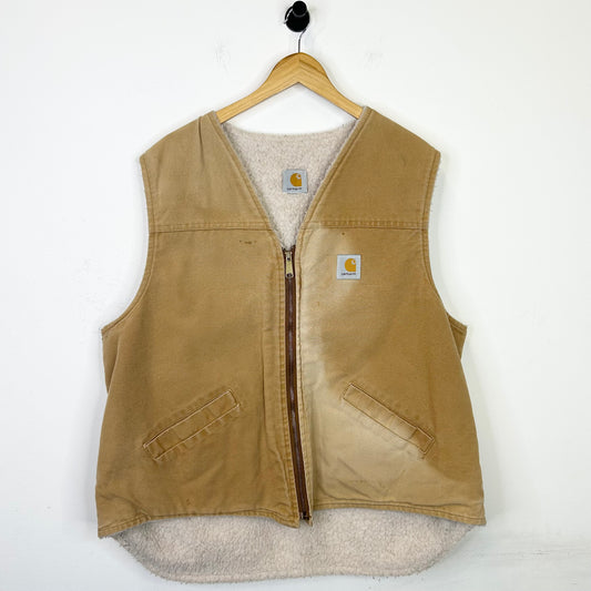 TAN CARHARTT SHERPA LINED VEST