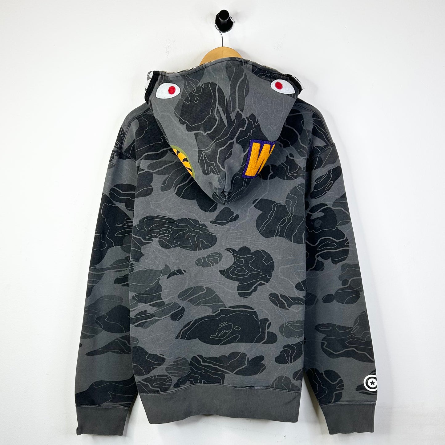 BAPE BLACK CAMO SHARK FULL ZIP UP