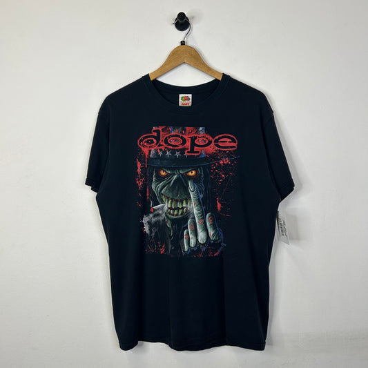 VINTAGE 2005 DOPE "FUCK THE WORLD" NU METAL BAND PROMO T-SHIRT