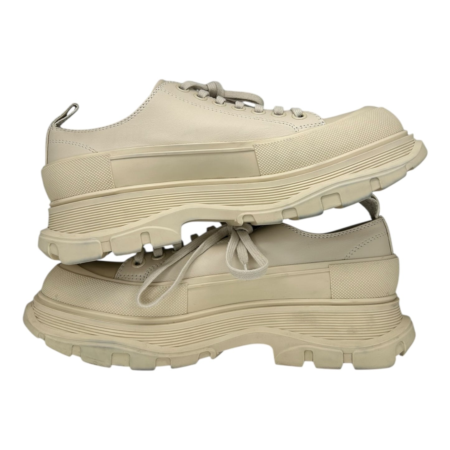 PREOWNED ALEXANDER MCQUEEN TREAD SLICK LACE UP SNEAKER DARK PEARL