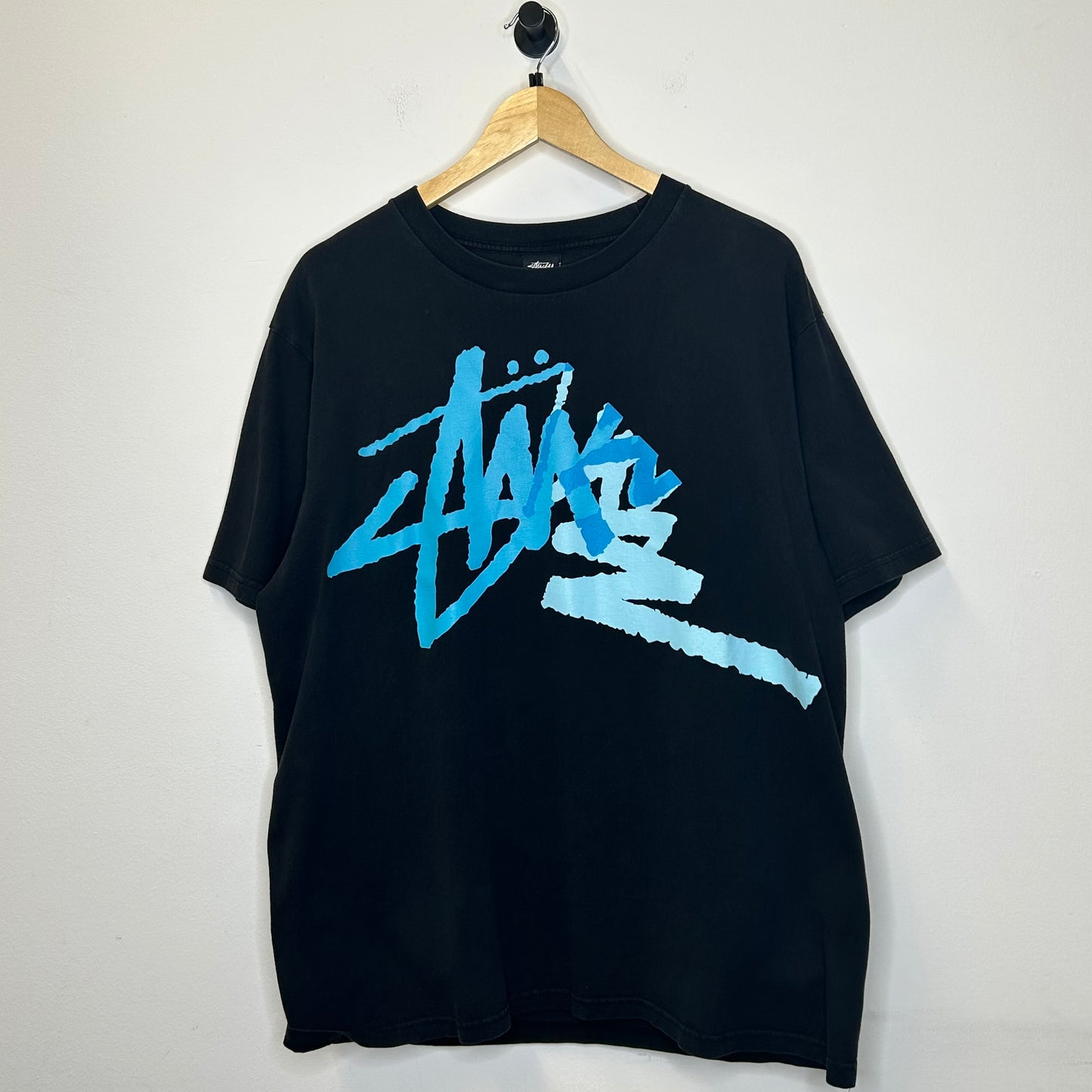 STUSSY BLUE PURPLE FOLDED LOGO TEE
