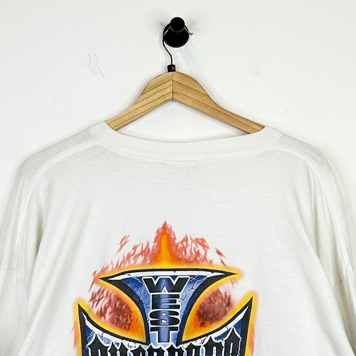 CHOPPERS FOR LIFE WEST COAST CHOPPERS FLAME WHITE LONG SLEEVE