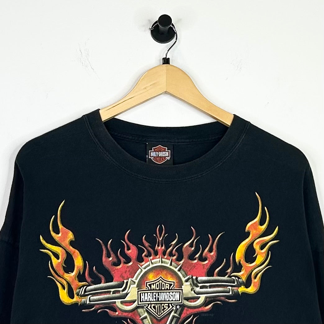 HARLEY DAVIDSON RED AND ORANGE FLAME LONG SLEEVE