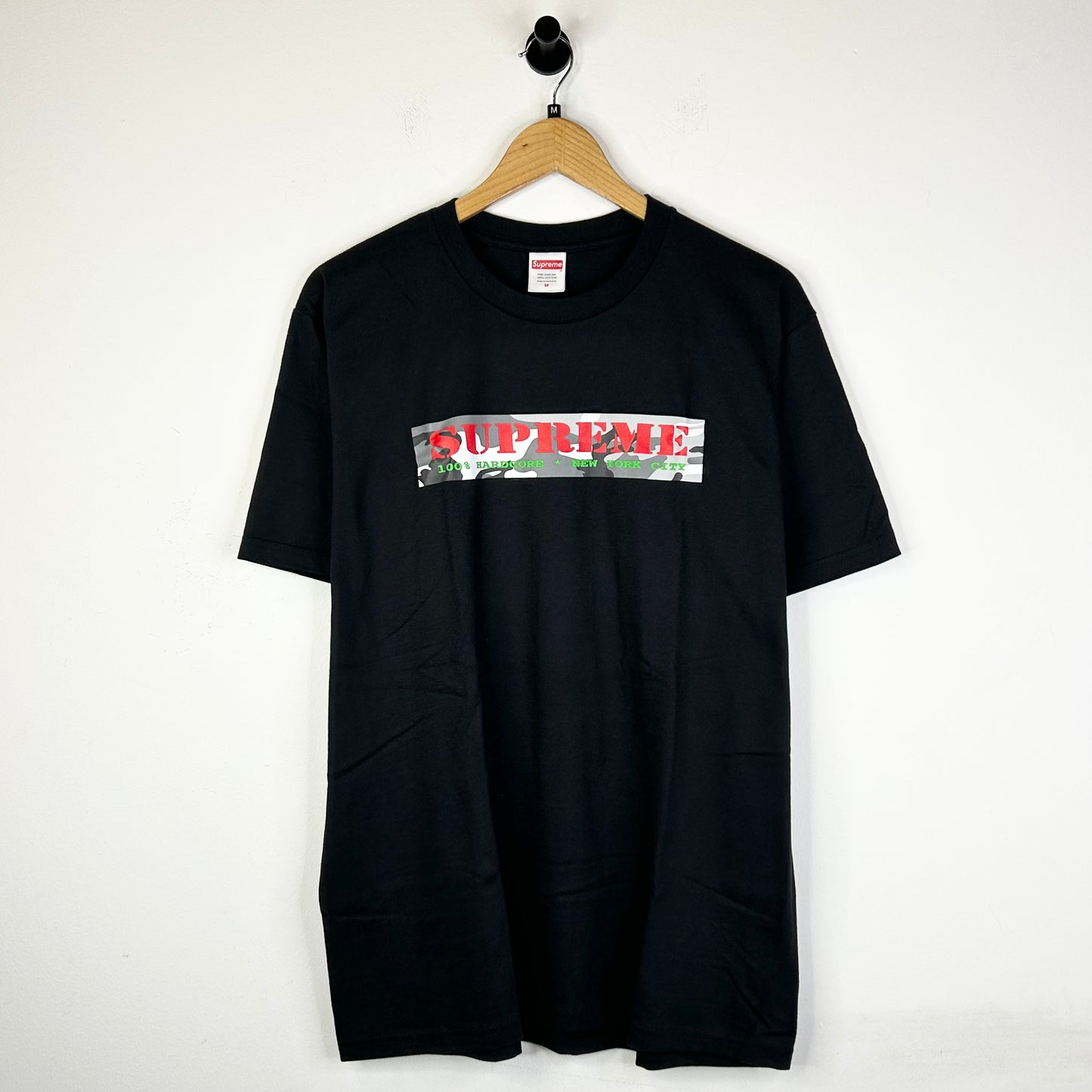 SUPREME HARDCORE LOGO BLACK TEE